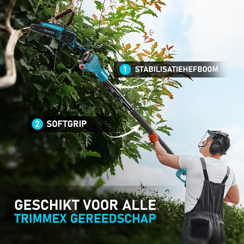 Afbeelding laden in Galerijviewer, Trimmex® Telescopisch Snoeisteel - Geschikt voor alle Trimmex gereedschap