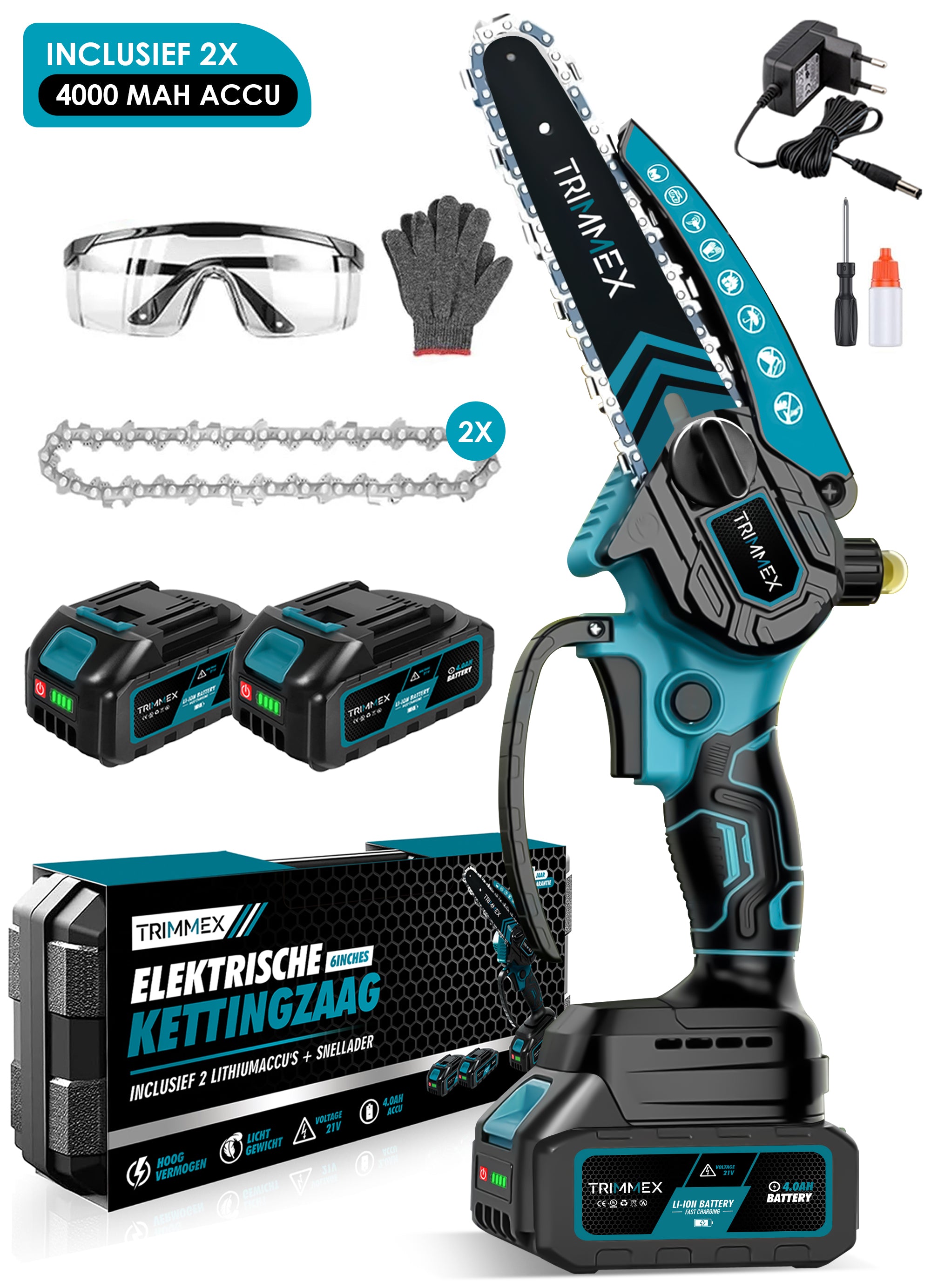 Trimmex® Elektrische Mini Zaag - Inclusief Opbergkoffer en Twee