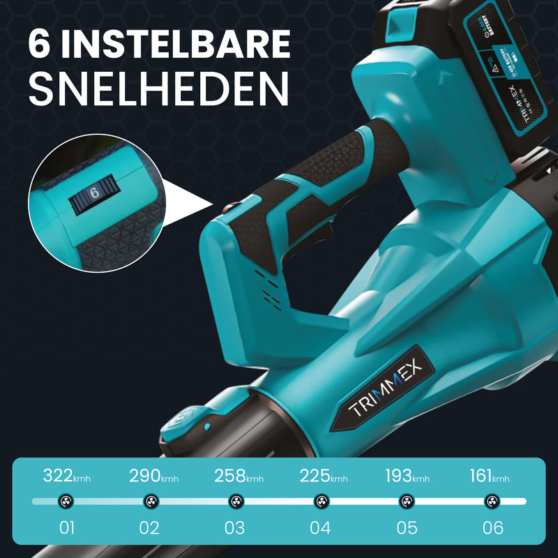 Afbeelding laden in Galerijviewer, Trimmex Accu Bladblazer  - Twee Krachtige Batterijen (2x4.0Ah)
