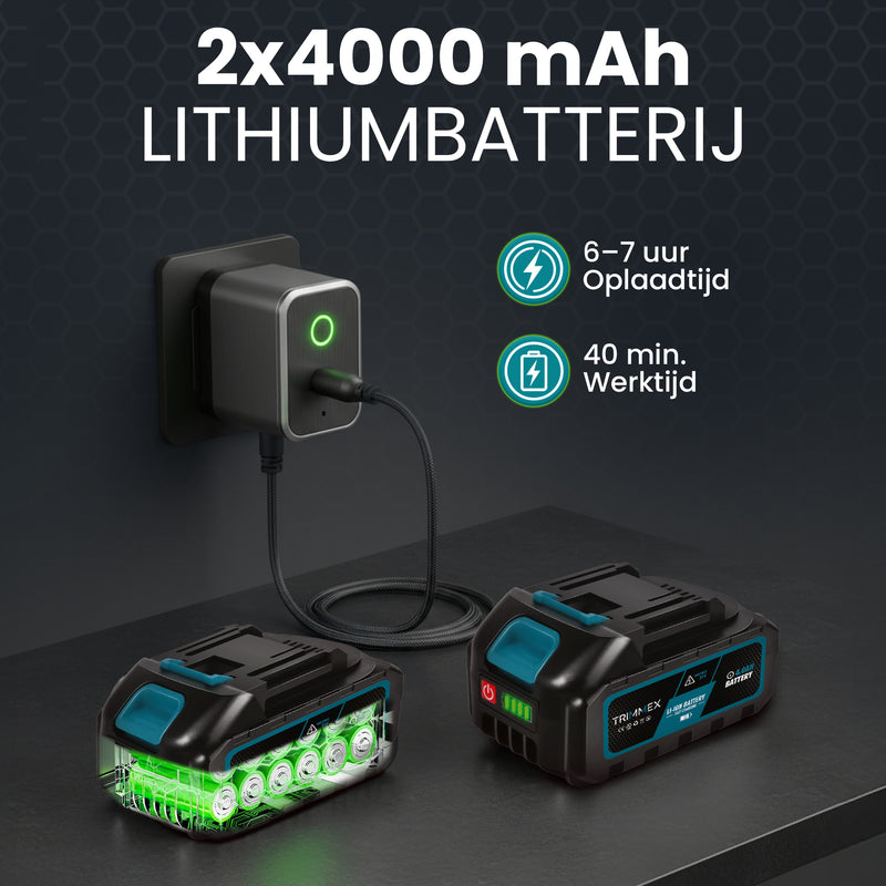 Afbeelding laden in Galerijviewer, Trimmex Accu Bladblazer  - Twee Krachtige Batterijen (2x4.0Ah)
